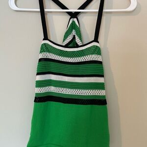 Karen Millen Green and Black Knit Top